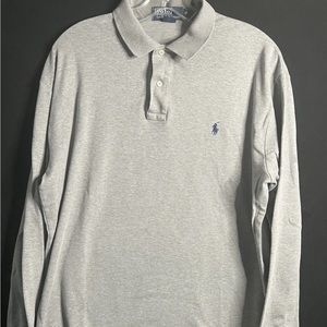 Polo by Ralph lauren  gray collard long sleeve shirt size M